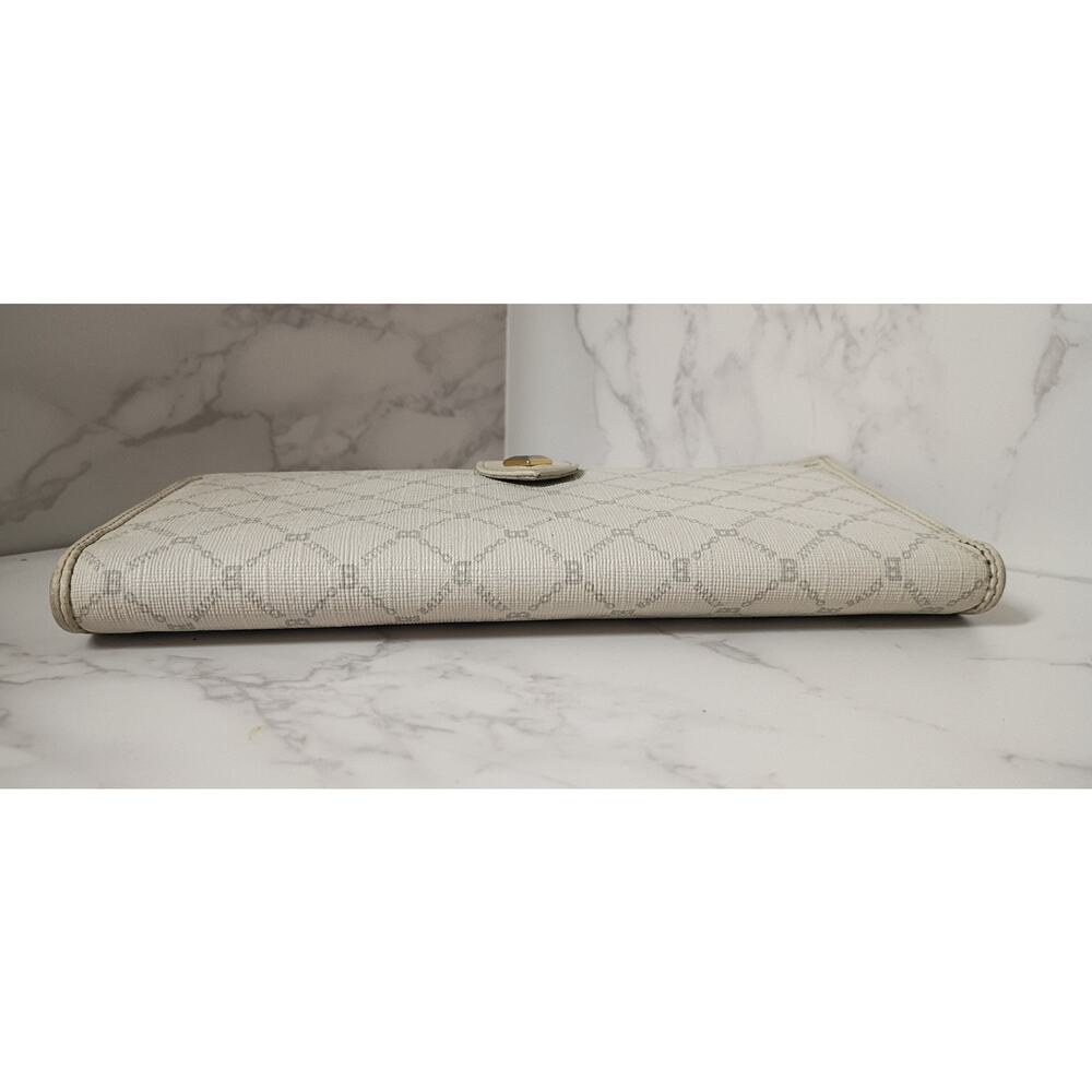 BALLY Vintage Beige/Cream Logo Monogram Leather Wallet w/ Checkbook Holder - EUC - Picture 5 of 10